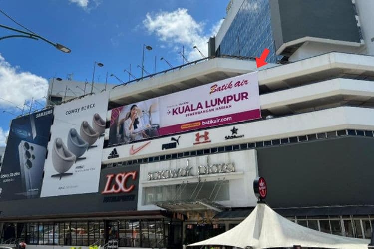 1 Panel Horizontal Wall-Banner Billboard at Jalan Tun Abdul Rahman, Kuching, Sarawak (attached to Plaza Sarawak)