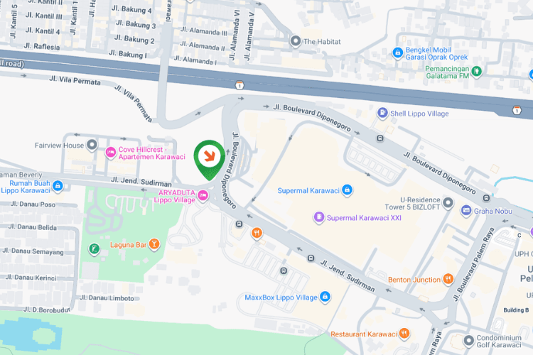 Map - Horizontal Static Billboard at Jl. Boulevard Diponegoro, Tangerang, Banten (nearby Supermall Karawaci, Lippo Village Karawaci)