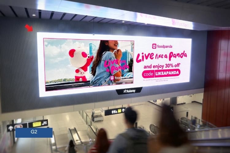 G2 - Horizontal Digital Screen Billboard at Shenton Way MRT Station, 2 Park St., Central Region (Thomson-East Coast Line, Upper Concourse Level)