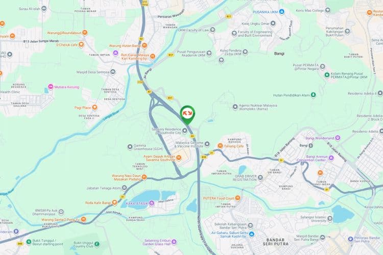 Map - Vertical Minipole Billboard at NSE KM293.4, Bandar Baru Bangi, Selangor