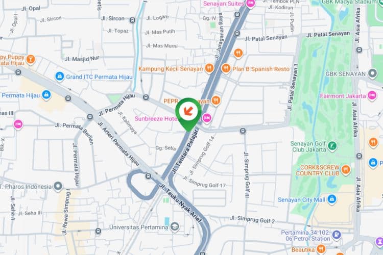 Map -FO (Flyover) Billboard at Jl. Palmerah Timur, Kebayoran Lama, Jakarta Pusat, DKI Jakarta (Flyover Patal Senayan)