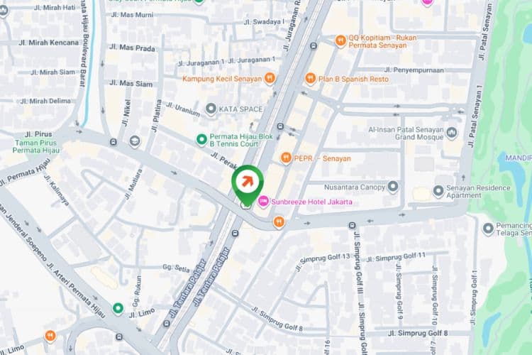 Map - FO (Flyover) Billboard at Jl. Tentara Pelajar, Kebayoran Lama, Jakarta Pusat, DKI Jakarta (Flyover Patal Senayan, towards Kebayoran)