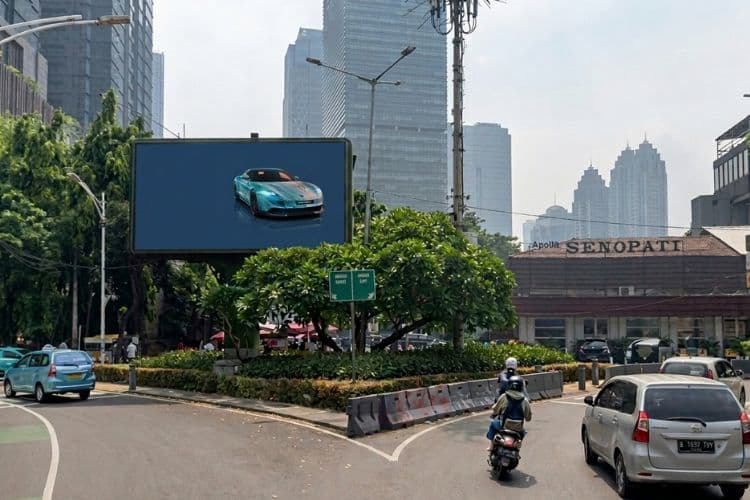 1 Panel Horizontal Videotron Billboard at Jl. Gunawarman, Jakarta Selatan, DKI Jakarta (in front of Senopati Pharmacy)