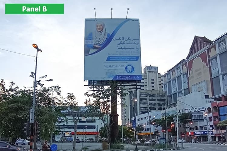 2 Sided Vertical Unipole Billboard at Jalan Sultan Ismail / Jalan Batas Baru, Kuala Terengganu, Terengganu (Infront Agro Bank)
