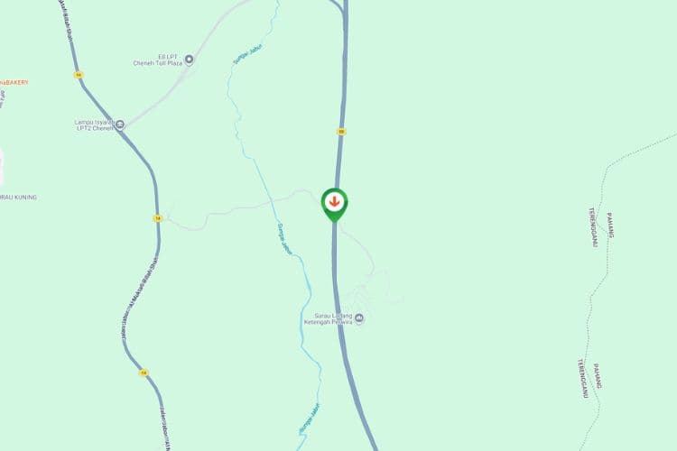 Map - Overhead Bridge Billboard at East Coast Expressway KM 271, Chukai, Terengganu (near Exit to Cheneh)