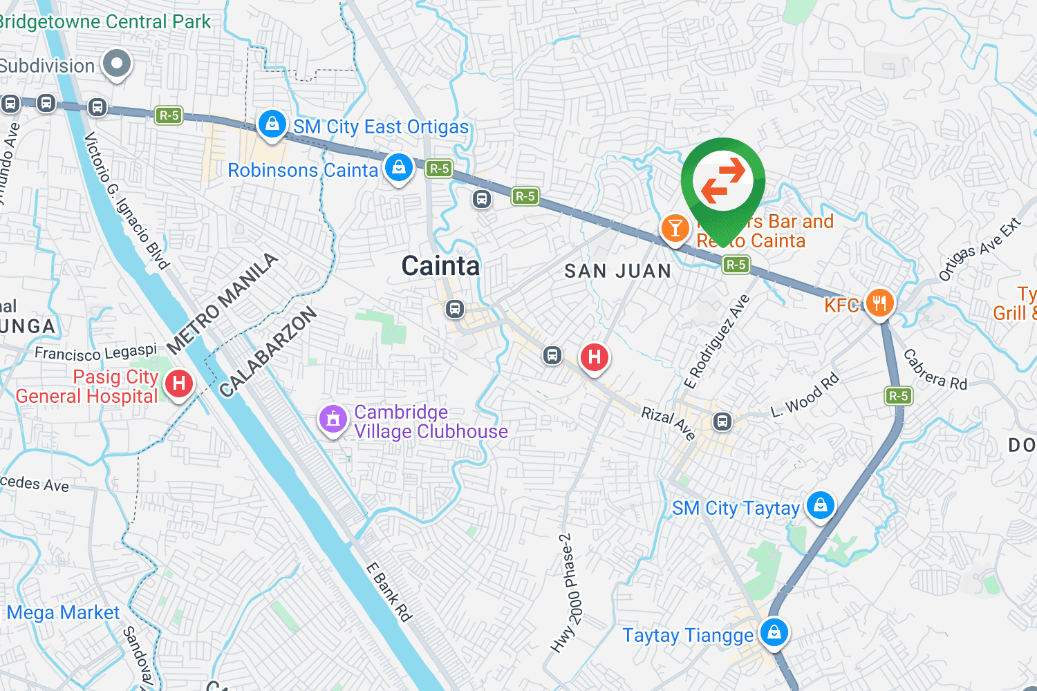 Map - Vertical Free Standing Billboard at Ortigas Avenue Extension 1, Taytay, Rizal