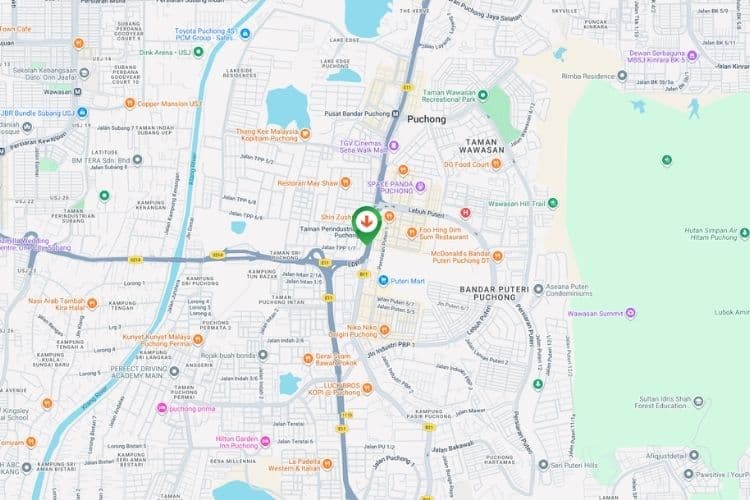 Map - Free Standing Billboard at LDP Highway KM19.45, Sunway LDP, Puchong, Selangor (after Sunway Toll to Puchong)