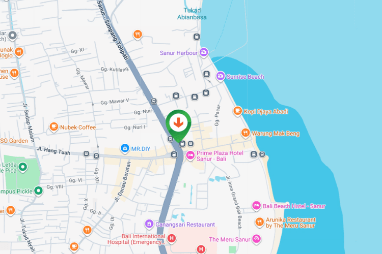 1 Sided Horizontal Static Billboard at Jl. Bypass Ngurah Rai - Jl. Hang Tuah Sanur, Denpasar, Bali (Sanur Intersection, Side A)