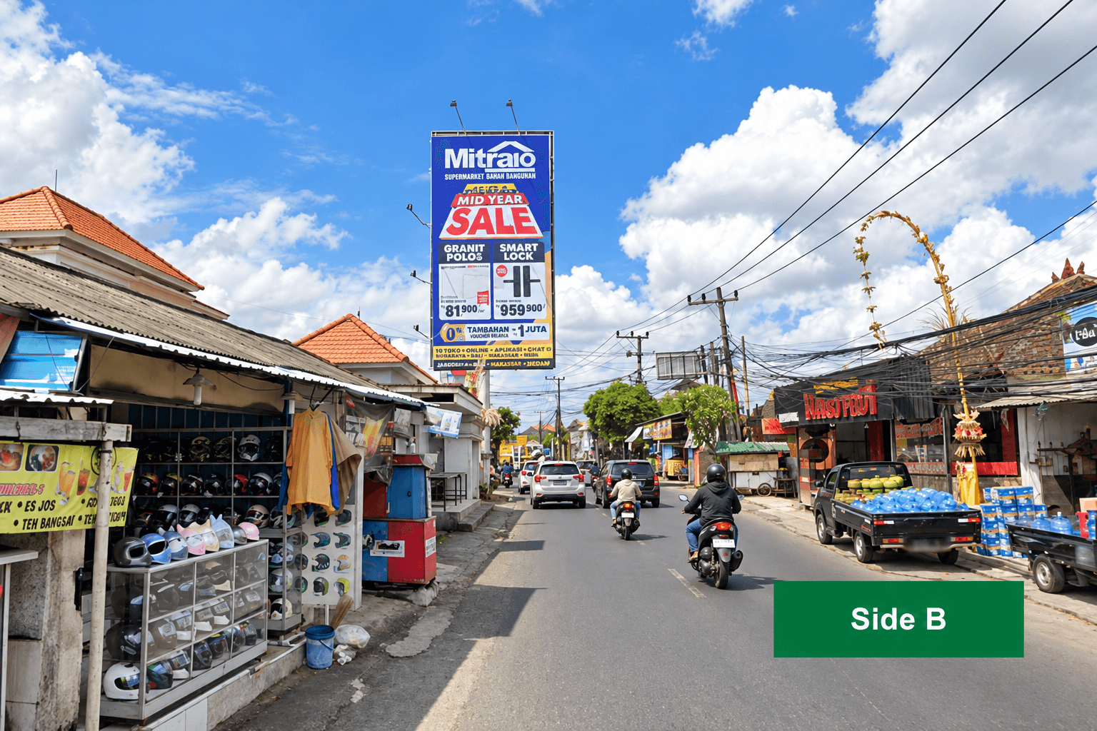 1 Panel Vertical Static Billboard at Jl. Raya Canggu no. 04A, Badung, Bali (near Pura Paibon Pasek, Side B)