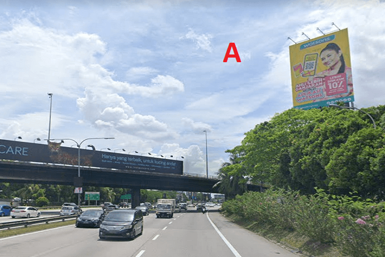 2 Sided Vertical Twinpole Billboard at Federal Highway, Petaling Jaya, Selangor