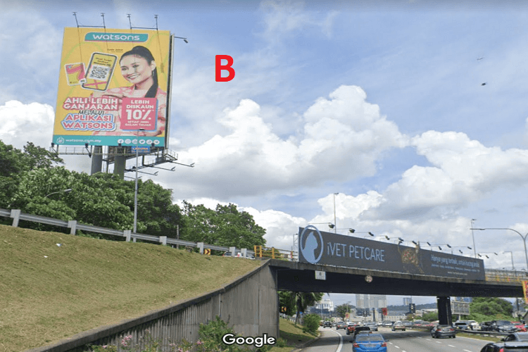 2 Sided Vertical Twinpole Billboard at Federal Highway, Petaling Jaya, Selangor