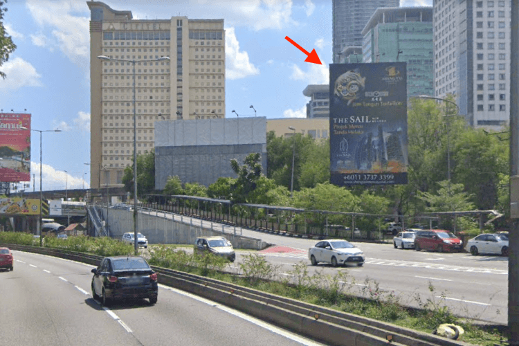 1 Sided Unipole Billboard at Federal Highway (near Mid Valley / Volvo Showroom), Kuala Lumpur