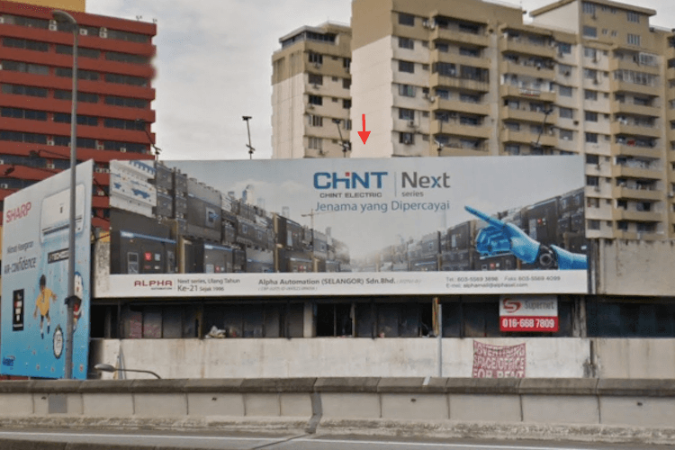 1 Sided Wall-Banner Billboard at Jalan Maharajalela B (view on Jalan Dewan Bahasa), Kuala Lumpur