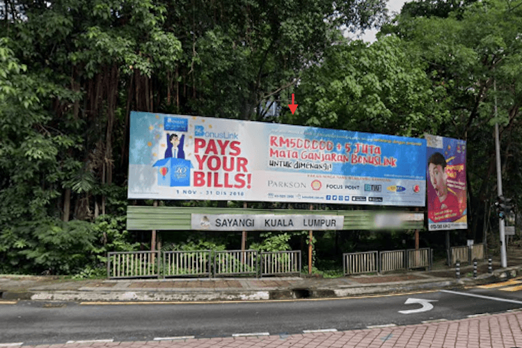 1 Sided Minipole Billboard at Jalan Pantai Baharu, Kuala Lumpur