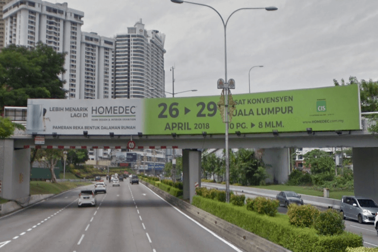 2 Sided Overhead Bridge Billboard at Flyover Near PWTC, Crossing Jalan Tun Razak, Kuala Lumpur