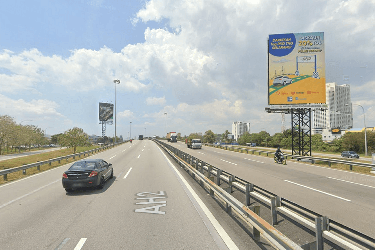 1 Panel Vertical Minipole Billboard at NSE KM144.1 (NB), Juru, Penang