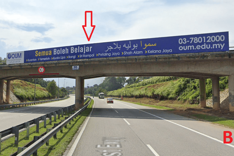 2 Sided Overhead Bridge Billboard at ECE Highway KM99.9, Lanchang, Pahang