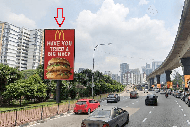 1 Panel Digital Screen Billboard at Jalan Bangsar, Kuala Lumpur (near MidValley Megamall)