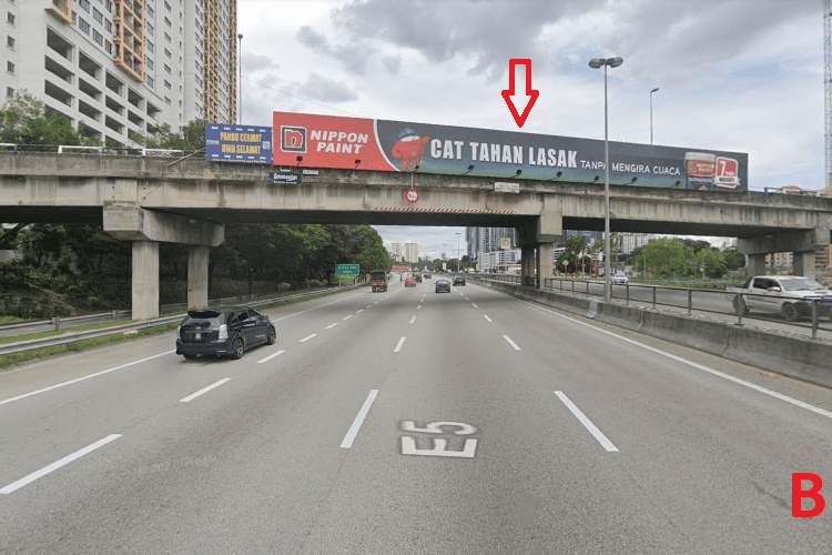 2 Sided Overhead Bridge Billboard at KESAS Highway KM 48.12, Kuala Lumpur