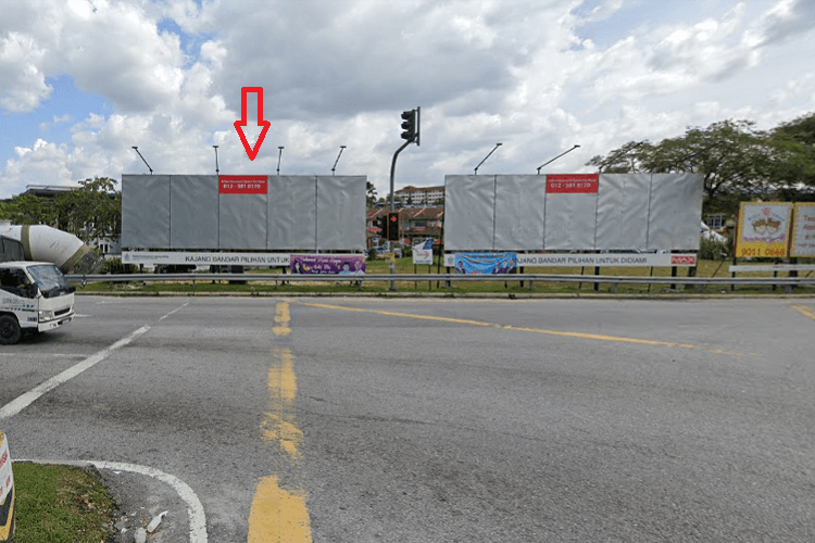 1 Sided Free Standing Billboard at T-Junction Persiaran Bandar Mahkota Cheras 1, Kajang Cheras, Selangor