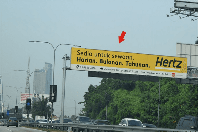1 Sided Mini Gantry Billboard at Federal Highway, from Kuala Lumpur / Bangsar, towards Petaling Jaya / Subang / Shah Alam (off road), Selangor