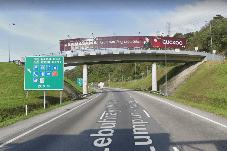 1 Sided Overhead Bridge Billboard at from Karak / Kuantan towards Gombak / Kuala Lumpur at KM 38.95, East bound (B), Pahang