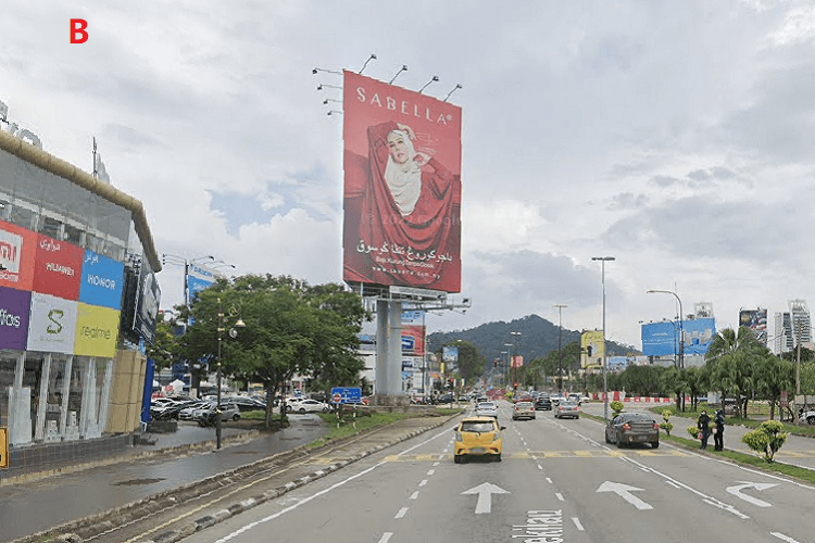 3 Sided Vertical Unipole Billboard at Jalan Tun Ismail, Kuantan, Pahang (near Gio Mall & UTC Kuantan)