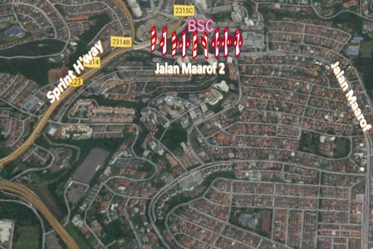 Map - 13 Panel Digital Street Bunting Billboard at Jalan Maarof 2, Bangsar, Kuala Lumpur (in front BSC)