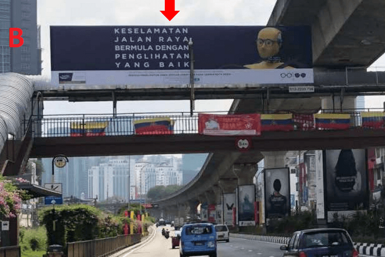 2 Sided Overhead Bridge Billboard at Jalan Bangsar, Kuala Lumpur