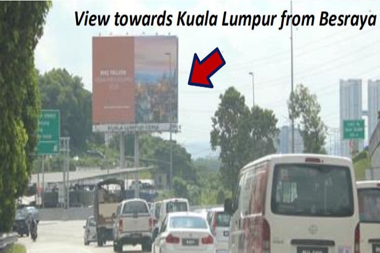 1 Sided Twinpole Billboard at Sungai Besi, Kuala Lumpur