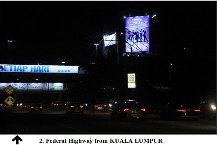 3 Sided Vertical Twinpole Billboard at Federal Highway / LDP, Petaling Jaya, Selangor (Opposite Icon City)
