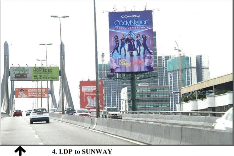 3 Sided Vertical Twinpole Billboard at Federal Highway / LDP, Petaling Jaya, Selangor (Opposite Icon City)