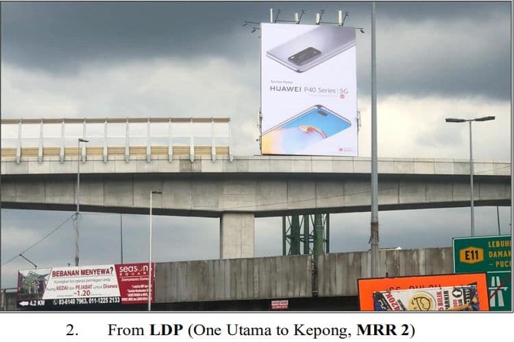 3 Sided Twinpole Billboard at LDP - Sri Damansara, Kuala Lumpur