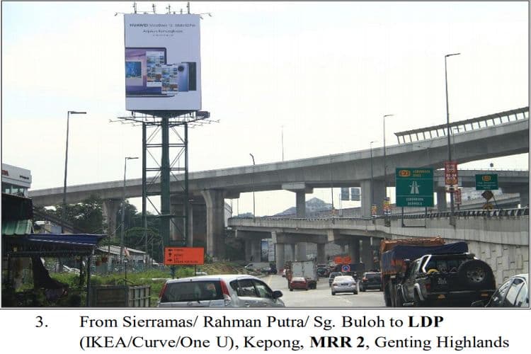 3 Sided Twinpole Billboard at LDP - Sri Damansara, Kuala Lumpur