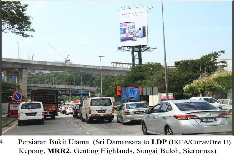 3 Sided Twinpole Billboard at LDP - Sri Damansara, Kuala Lumpur
