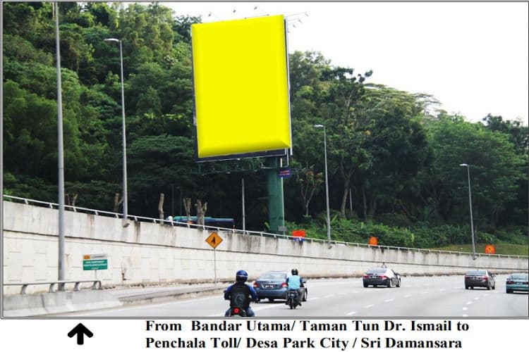 2 Sided Vertical Unipole Billboard at LDP Highway, Petaling Jaya, Selangor