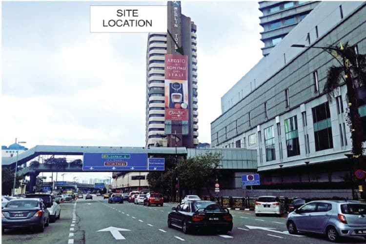 1 Sided Wall-Banner Billboard at Merlin Tower, Jalan Meldrum, Johor