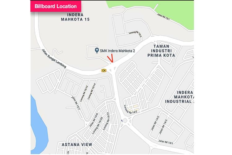 2 Sided Minipole Billboard at Jalan Sungai Lembing 6KM from Kuantan Toll Plaza & 5KM to town, Pahang