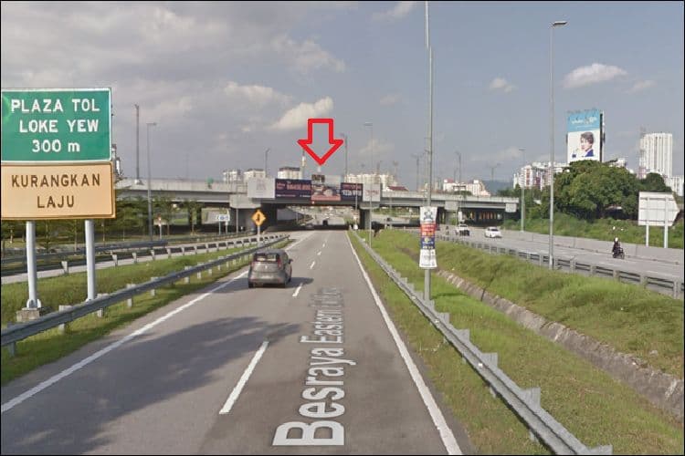 2 Sided Overhead Bridge Billboard at Besraya Highway near Jalan Loke Yew Toll to KL City & Cheras, Kuala Lumpur