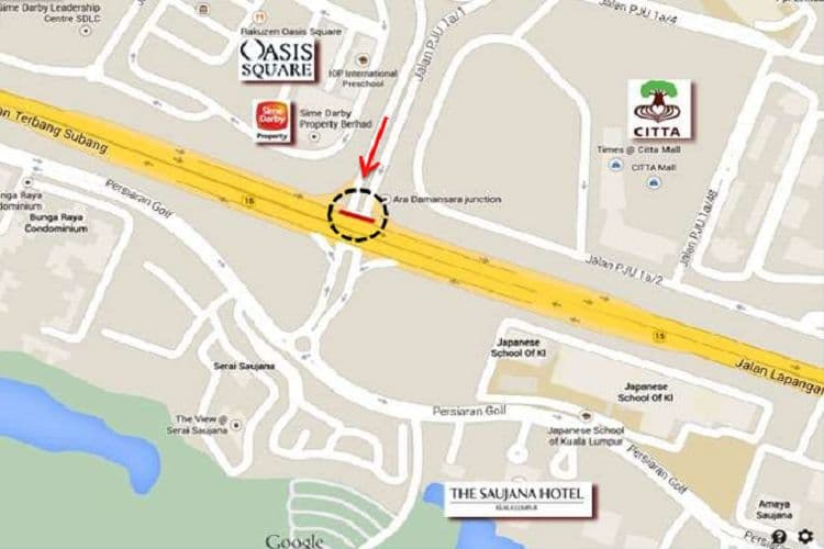 1 Sided Overhead Bridge Billboard at Jalan Lapangan Subang / exit from Ara Damansara (A) (B), Selangor
