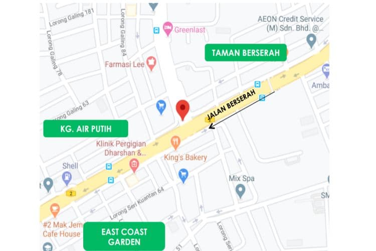 2 Sided Direction Signage Billboard at Junction of Jalan Air Putih & Jalan Berserah, Pahang