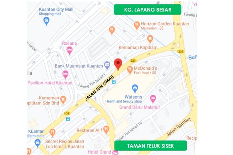 1 Sided Direction Signage Billboard at Jalan Tun Ismail, Pahang