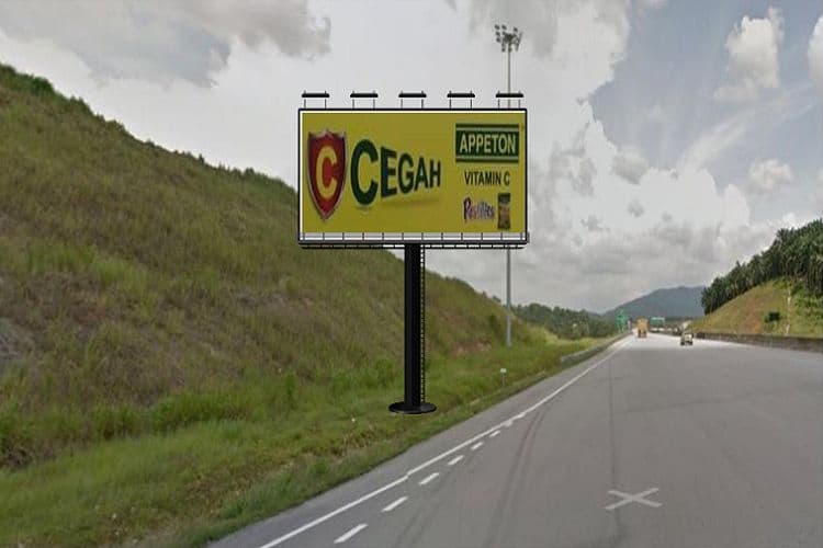 1 Sided Unipole Billboard at LATAR KM19.9 from Rawang after Plaza Tol Kluang Timur, Selangor