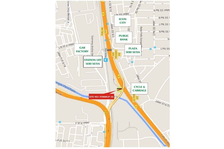 2 Sided Unipole Billboard at Federal Highway (near Cycle & Carriage PJ), Selangor
