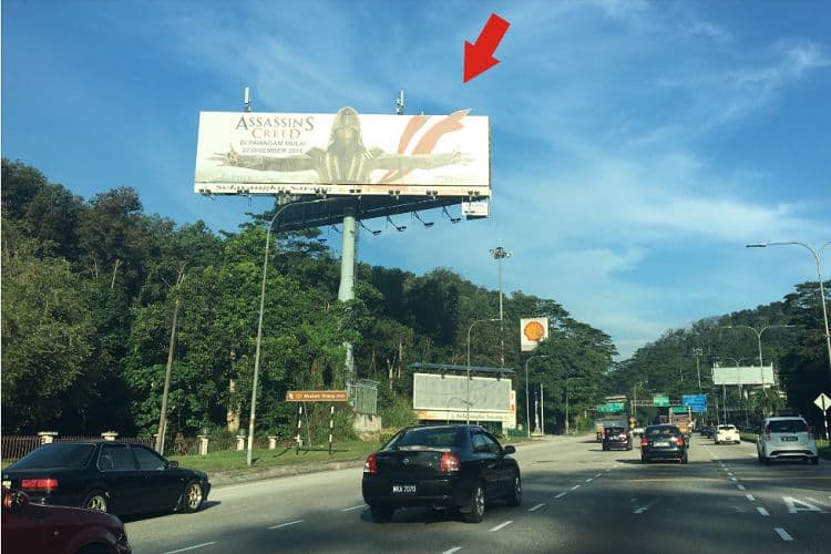 2 Sided Unipole Billboard at MRR II, Kuala Lumpur