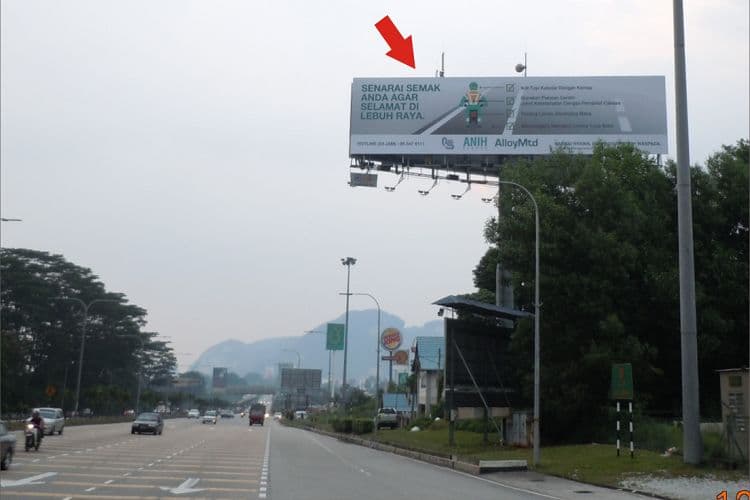 2 Sided Unipole Billboard at MRR II, Kuala Lumpur