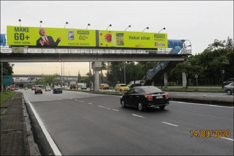 1 Sided Overhead Bridge Billboard at Jalan Puchong, Puchong, Selangor (to Tesco & IOI Mall)