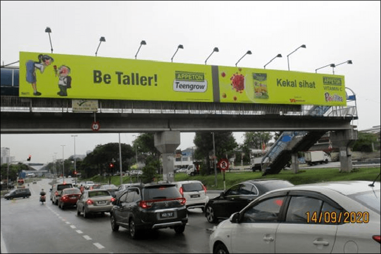 1 Sided Overhead Bridge Billboard at Puchong along old Puchong road from Puchong-LDP Interchange, Petaling Jaya, Selangor