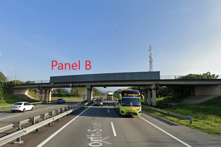 2 Panel Overhead Bridge Billboard at NSE KM214.8, Matang, Perak