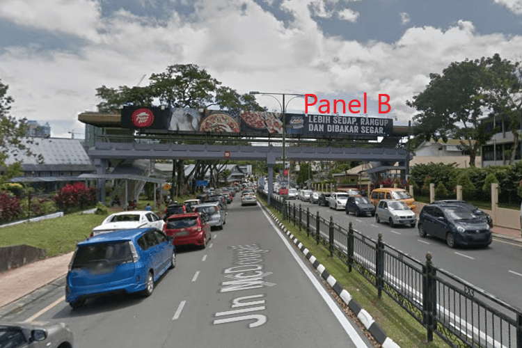 2 Sided Overhead Bridge Billboard at Jalan Mc Duogall, Kuching, Sarawak (next to SMK St. Thomas and St. Mary)
